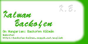 kalman backofen business card